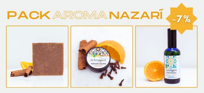 Pack Perfume sólido naranja canela aceite corporal jabon nazarí oferta